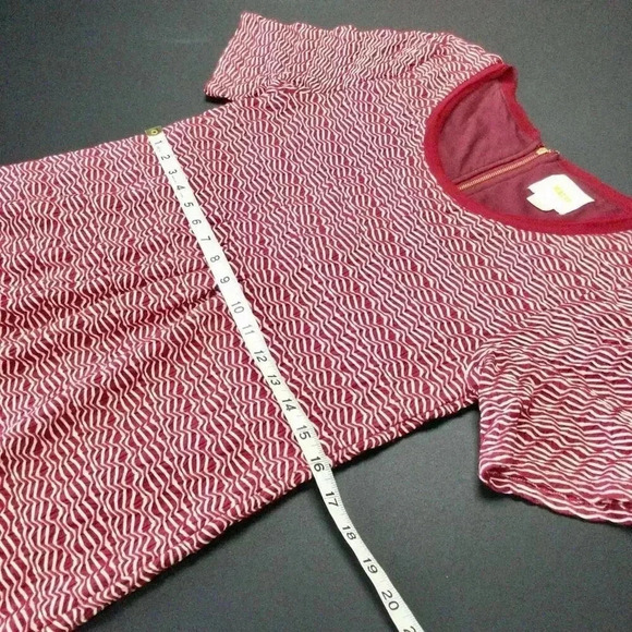 Maeve Anthropologie Women's Red White Puckered Striped Fringe Shift Dress Small - Picture 5 of 12